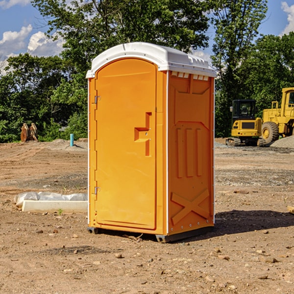 how often are the porta potties cleaned and serviced during a rental period in Anaheim